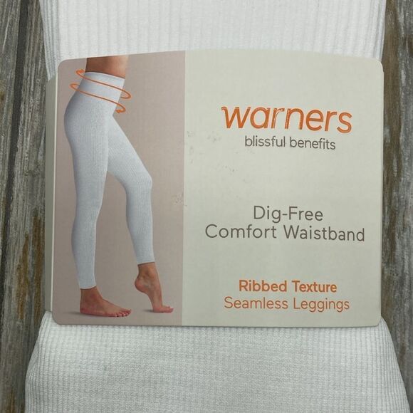 White Seamless Ribbed Leggings, 1-Pack Size 2X/3X - Picture 4 of 12